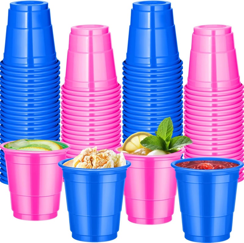 cssopenss 120 Pcs 2 oz Gender Reveal shot cups Blue And Pink Plastic shot Glasses gender reveal shot glasses for Drinking Tastings Served Snacks Jello Tastings and Samples - Image 1